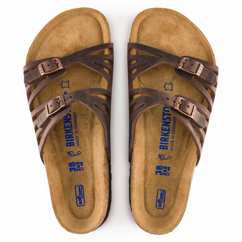 Camp Day Flexible Travel Sandals BIRKENSTOCK GRANADA SOFT FOOTBED SANDAL - HABANA OILED LEATHER