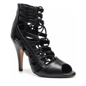 Evening Boots Tiyah - Black Vegan Leather - Street Sole
