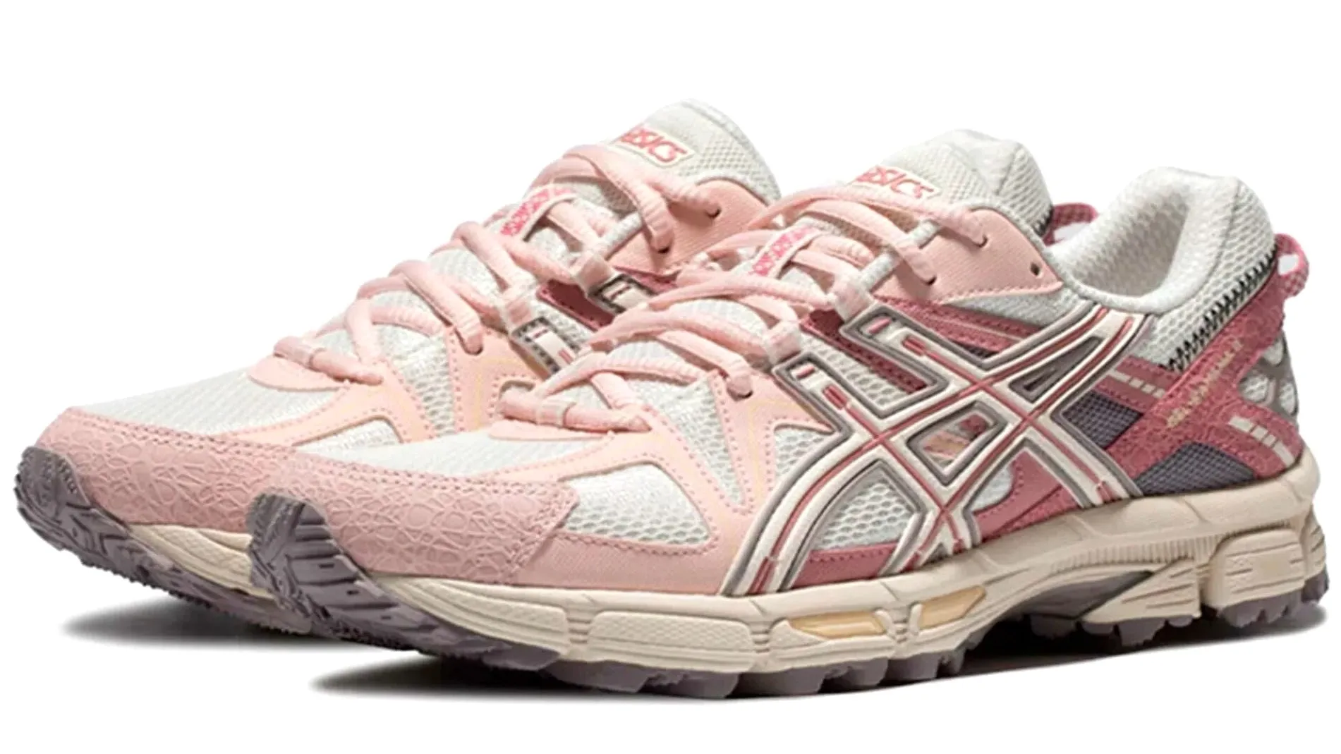 ASICS Gel-Kahana 8 White Pink (W) Supportive structure Canvas