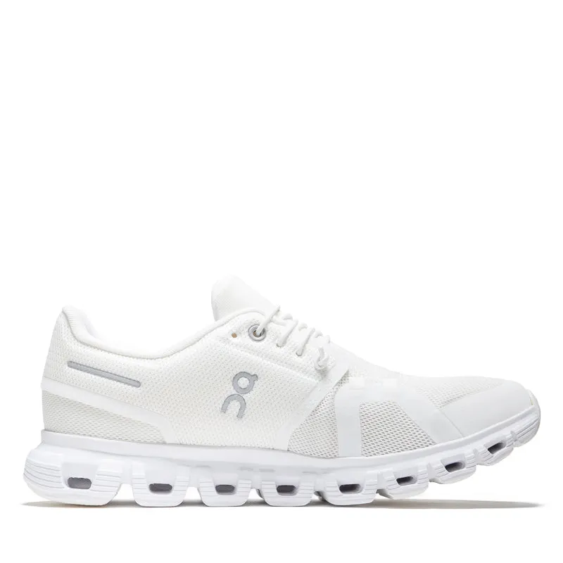 mid - top running shoes shock-absorbing shoes Women's On Cloud 6 - White/White