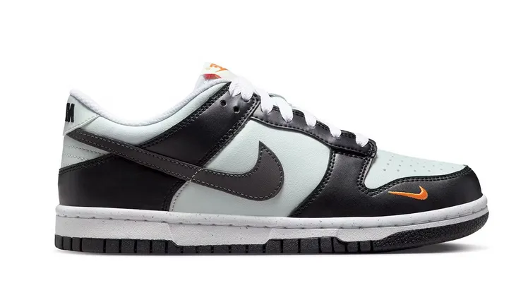 Performance Molded Insole Nike Dunk Low Black Bright Mandarin Mini Swoosh (GS)