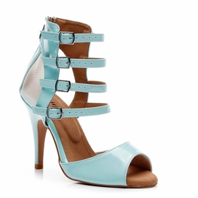 Treasure - Pastel Blue Vegan Patent - Street Sole Summer Edge Classy Heels