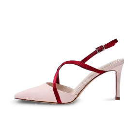 Two Tone High Heel Slingbacks Curve Fit Luxury Sandals