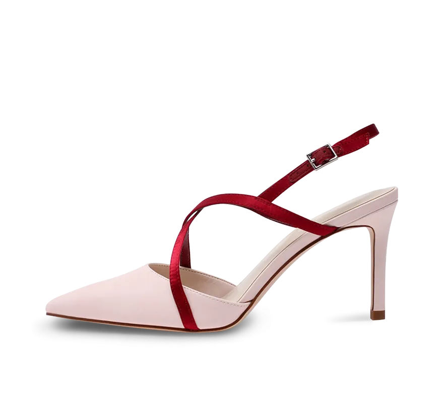 Two Tone High Heel Slingbacks Curve Fit Luxury Sandals