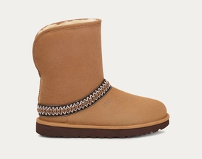 UGG WOMENS CLASSIC SHORT CRESENT - CHESTNUT Sleek Design