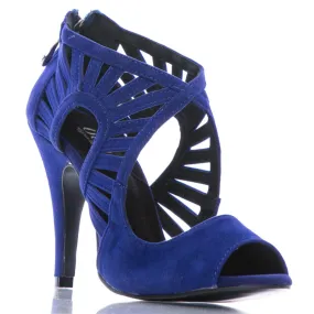Fashion Booties Kitten Heel Camila - Blue Vegan Suede - Street Sole