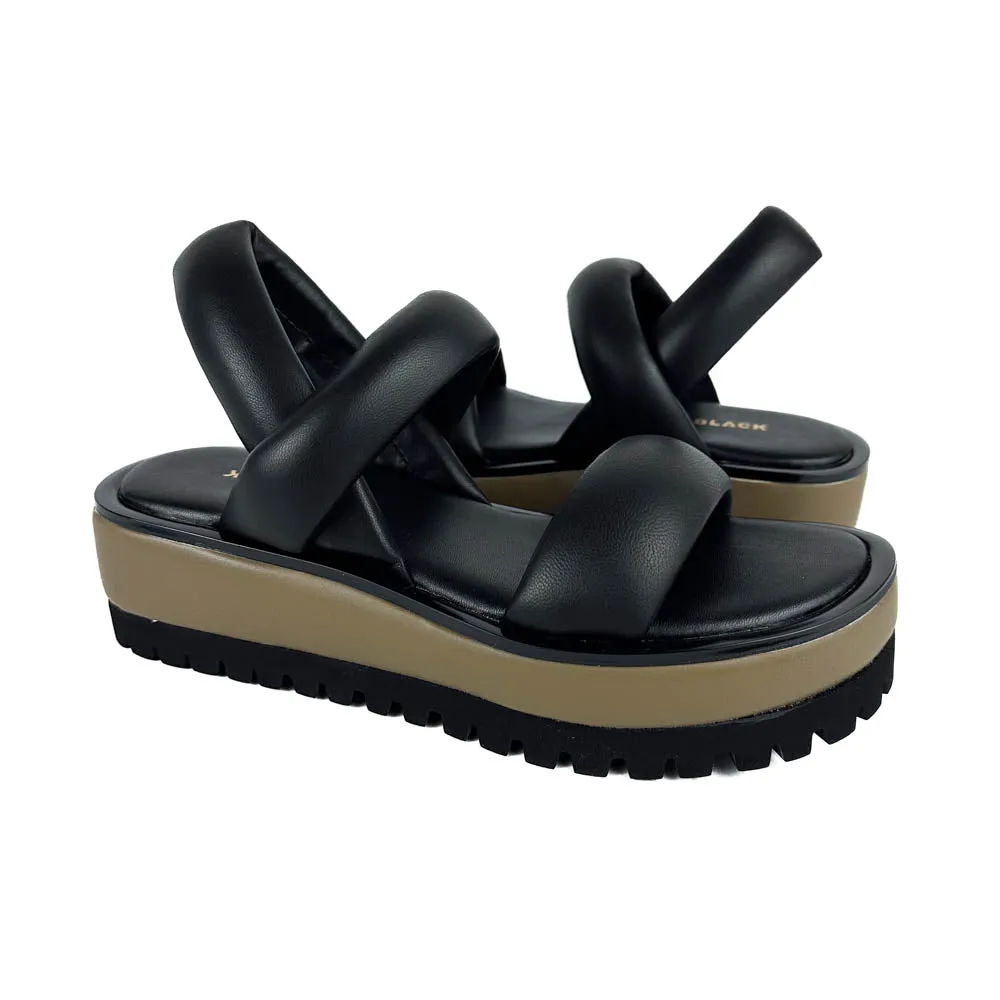 Soft Insole All Black - Banded Sling Sandal (Black/Green)