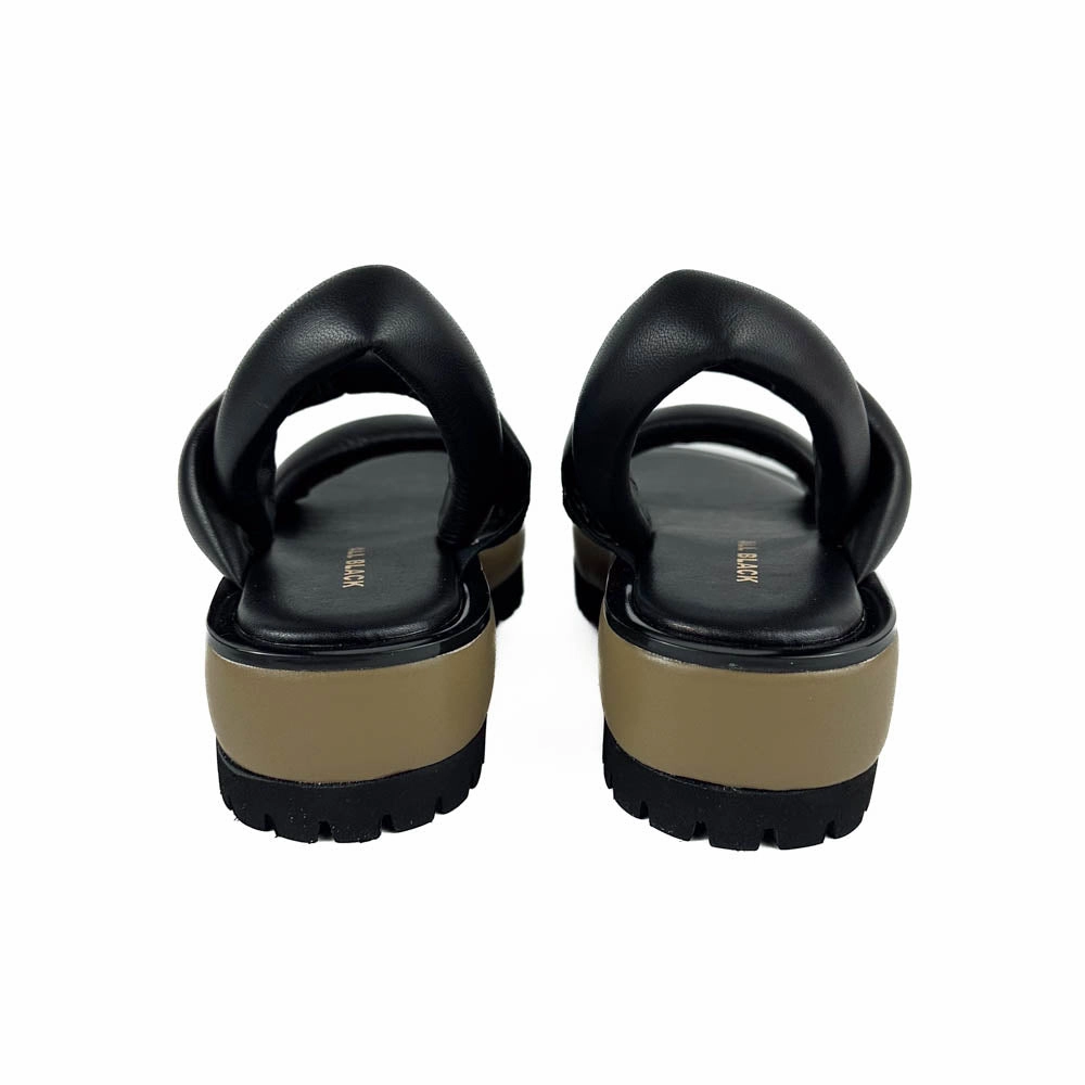 All Black - Banded Sling Sandal (Black/Green) Urban Look