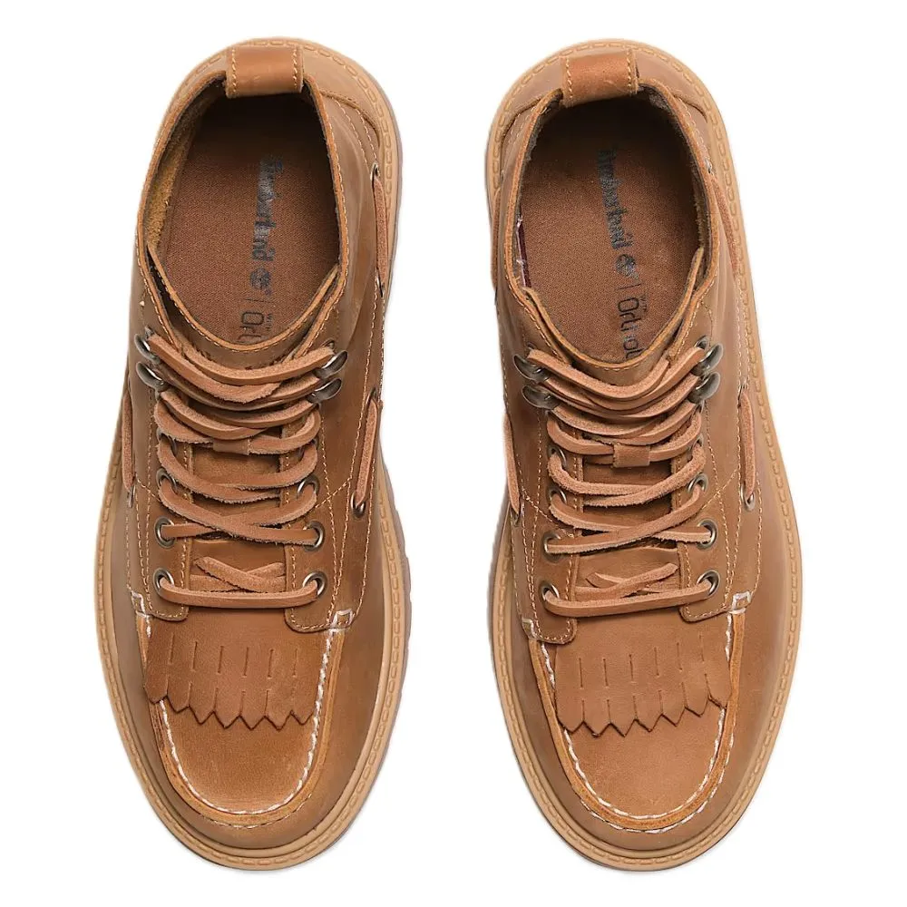 Comfortable Feeling Timberland Women's Stone Street Mid 7-Eye Platform Boot in Wheat Full-Grain Protective Cushion