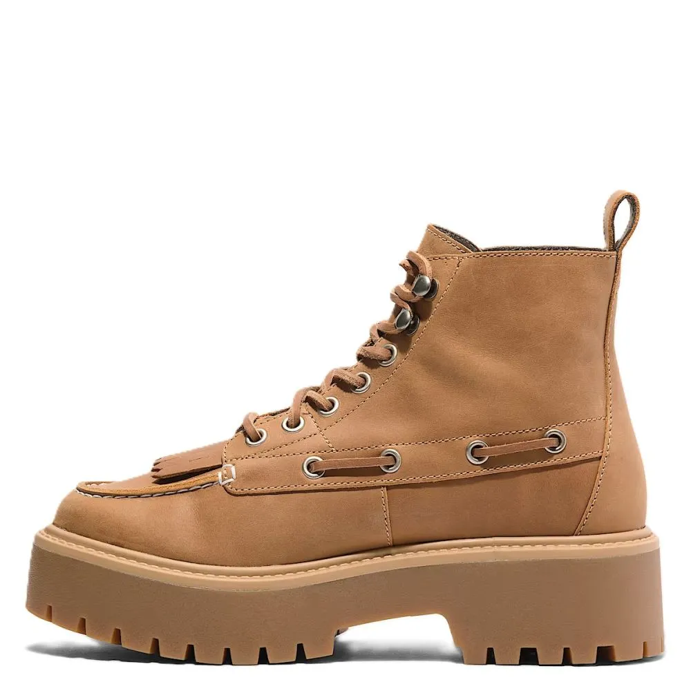 Timberland Women's Stone Street Mid 7-Eye Platform Boot in Wheat Full-Grain Practical Breathable Work Commute Daily Movement
