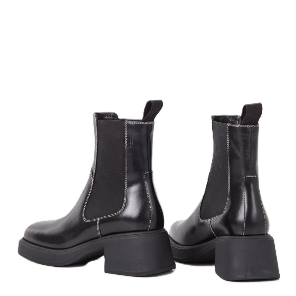 Vagabond Women's Dorah Boots in Black Leather Protective Cushion Long-Distance Walk Durable Grip