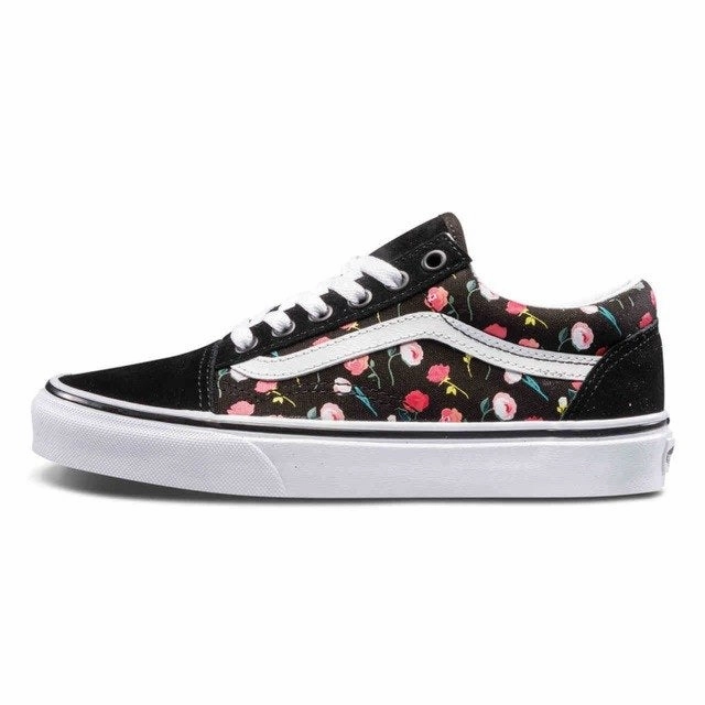 Comfortable Adjustable Straps Vans Womens Classic Low-top Skateboarding Shoes
