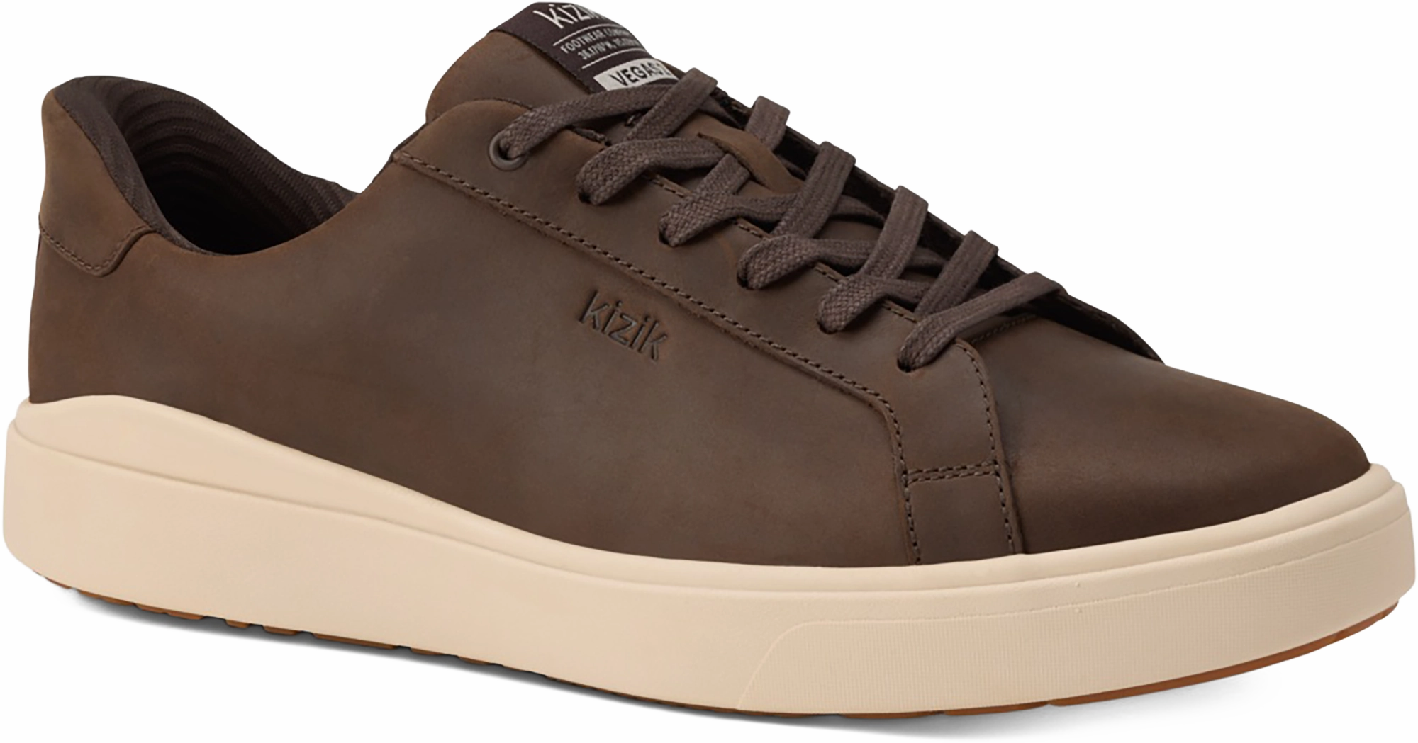 Quarter turn view Men's Kizik Footwear style name Vegas 2 in color MOLE/WCGRY. Sku: MVEG2501