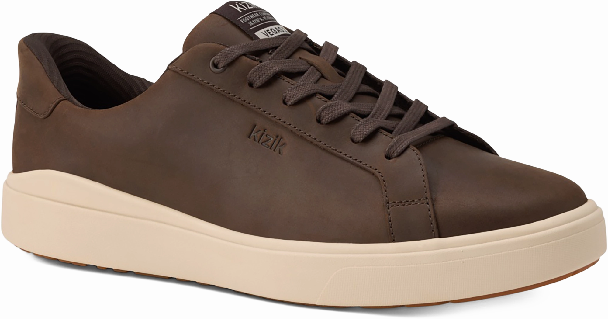Quarter turn view Men's Kizik Footwear style name Vegas 2 in color MOLE/WCGRY. Sku: MVEG2501