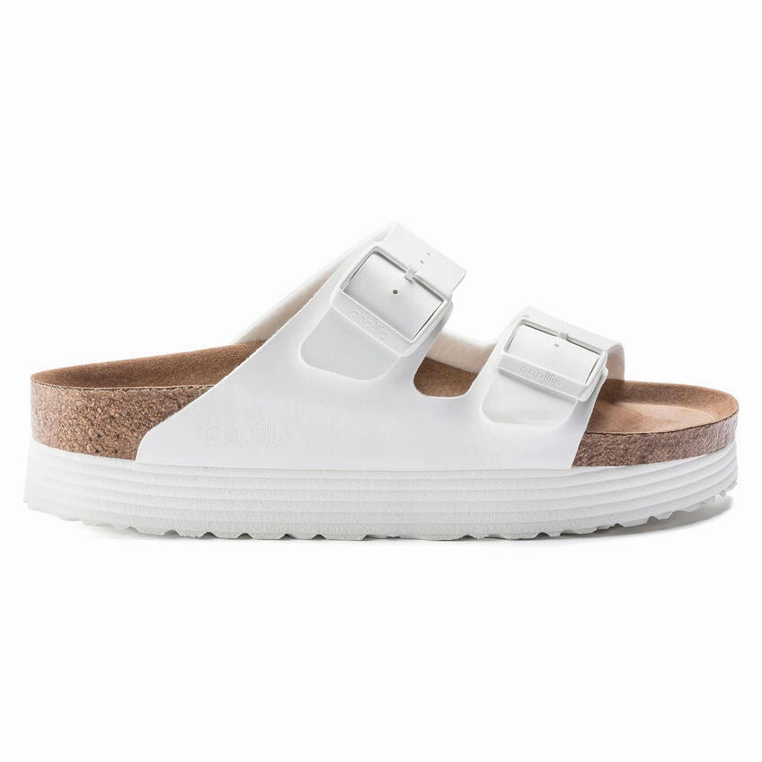 BIRKENSTOCK ARIZONA PLATFORM WHITE Soft Finish
