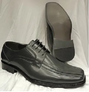 Julian --  Men's Dress Oxford  -- Grey Sleek Finish Comfy Cushion