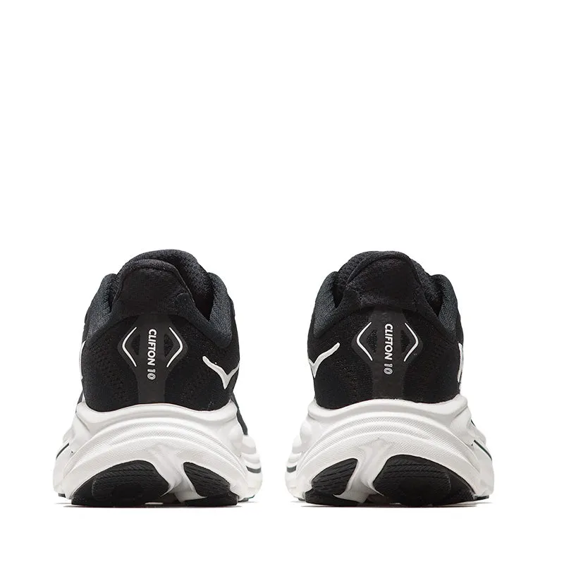 running in charity runs shoes Women's Hoka Clifton 10 - Black/White