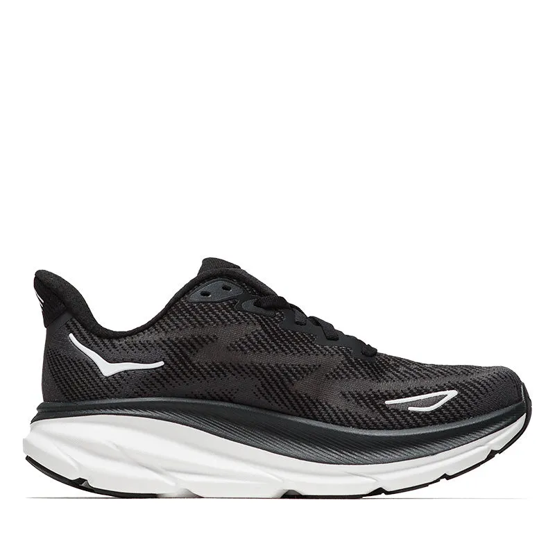 Women's Hoka Clifton 9 - Black/White FlexibleMidsole