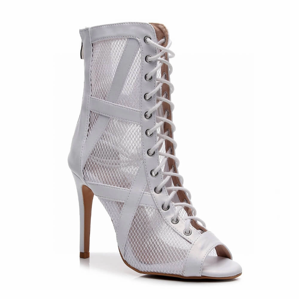 Xiomara - White Vegan Leather - Street Sole Winter Heels