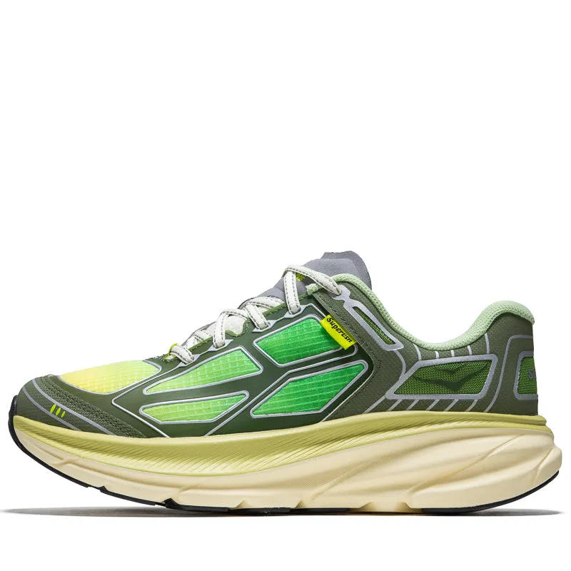 Comfortable Cushions Supervsn x Hoka Clifton One9 - Green Flash/Limelight
