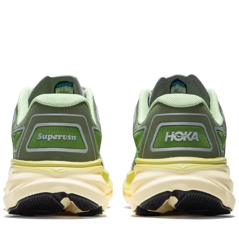 energy - returning sole shoe feature Supervsn x Hoka Clifton One9 - Green Flash/Limelight