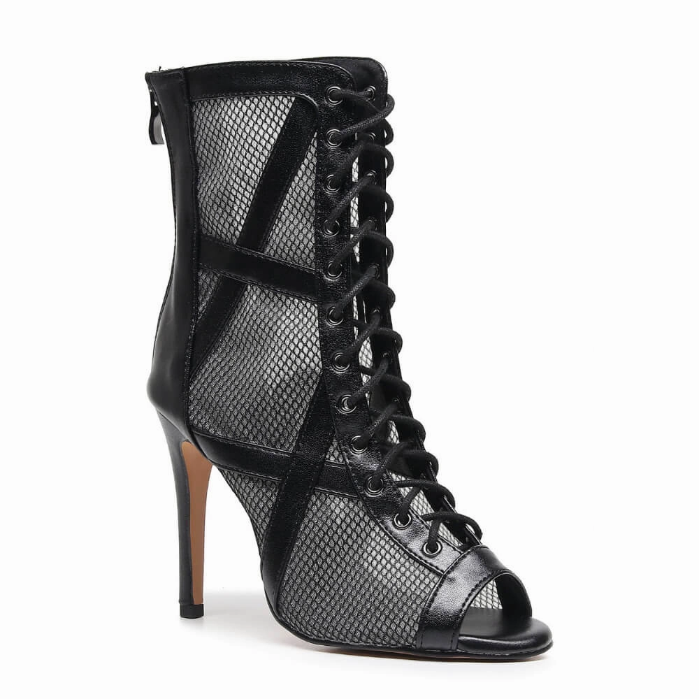 Bold Statement Xiomara - Black Vegan Leather - Suede Sole - Dance Floor Only